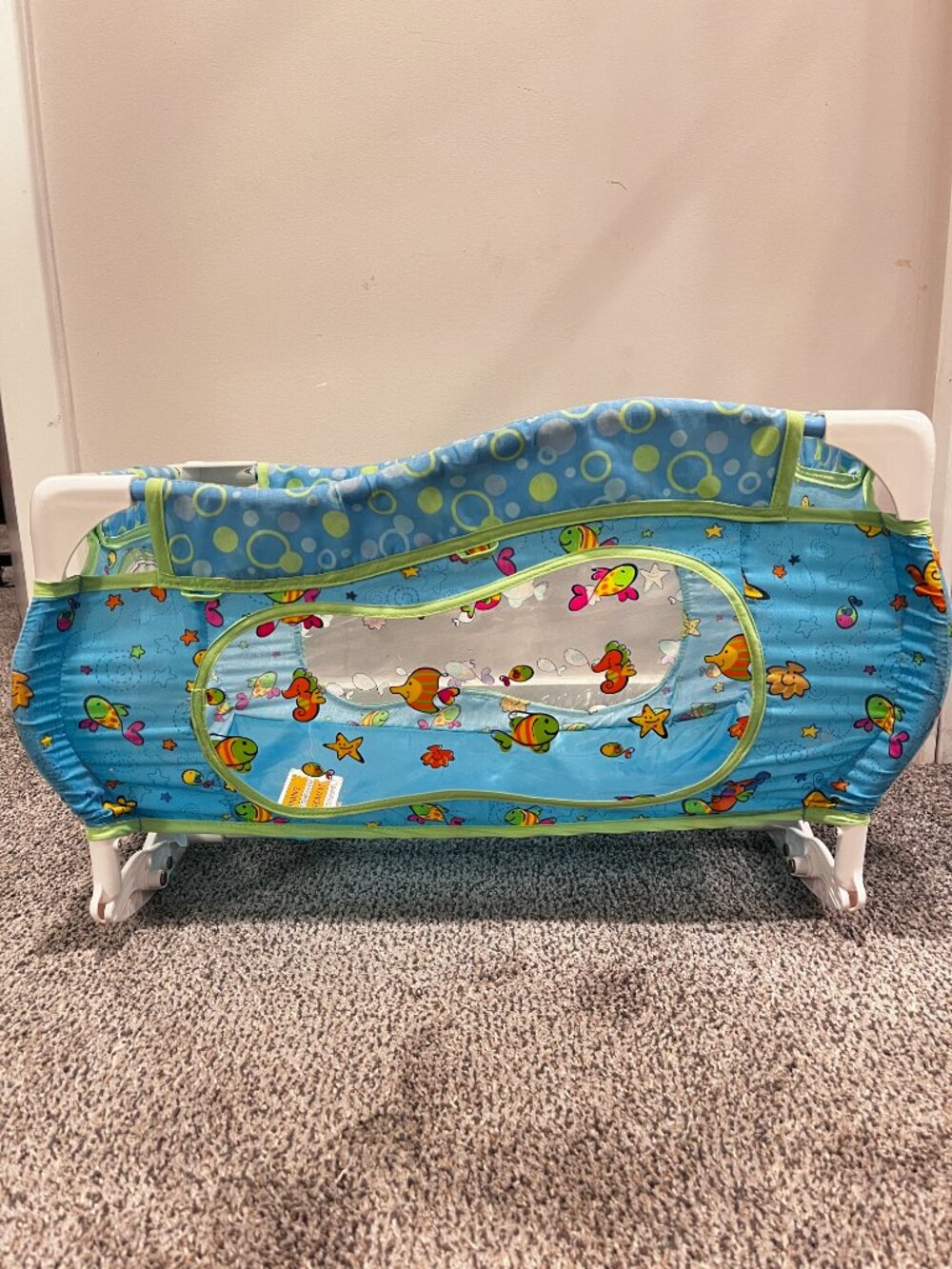 Fisher Price Doll Crib Cradle Rocker Ocean Wonders Tolly Tots Bassinet/Playpen